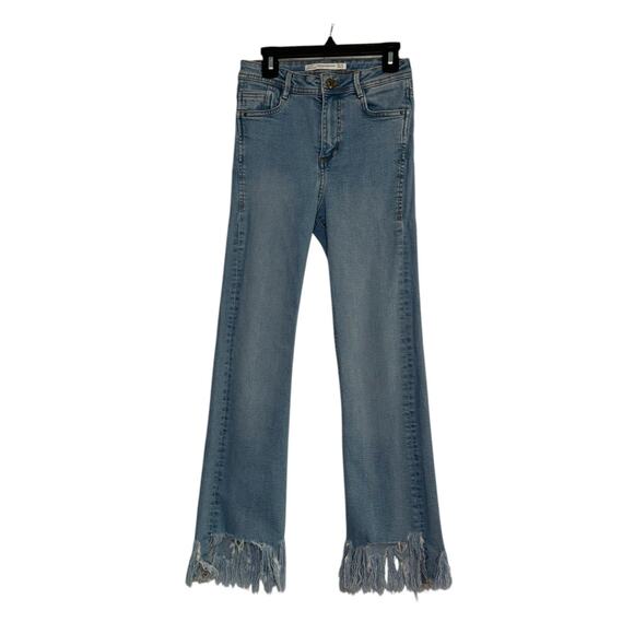 Zara Blue Frayed Hem Jeans size 2 - Picture 1 of 11
